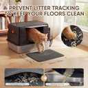 Stainless Steel Litter Box with Lid, Easy Clean, XL Metal Litter Box for Big Cats, Premium 304 Stainless Steel, Leak-Proof Enclosed High Sides, Odor Resistant & Flip-Up Lid with Scoop & Mat (Black)
