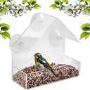 Window Bird Feeder – Clear Acrylic Bird House with Heavy-Duty Suction Cups, Large Seed Tray, Weatherproof Wild Bird Feeder, Easy Clean Design