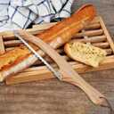 16 inch Wooden Sourdough Bread knife, Serrated Bread Slicer for Homemade Bread, Bagels, and Baguettes