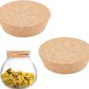 AHANDMAKER 2Pcs Large Cork Lids for Jars, Tapered Cork Plugs Natural Soft Wood Replacement Stoppers for Mason Jar, Glass Bottles, Canning and Pottery, 3x3.54x0.98 Inch