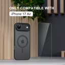 Misea Magnetic for iPhone 17 Air Case Compatible with MagSafe [Military Grade Drop Protection] Full Camera Lens Protector Translucent Matte Phone Case for Women Girls 6.5 inch, Black