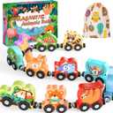 Zeoddler Toys for Toddlers, 11 Magnetic Wooden Animals Train Set, Montessori Toys for Toddlers, Learning Activities, Sensory Activities for Kids, Birthday Gifts for Boys, Girls