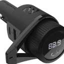 Scosche BTFM9 FM Bluetooth Transmitter Car, Dual 12W USB-C and USB-A Charging Ports, Fast Type C Car Charger, Wireless Radio Bluetooth Adapter, Hands-Free Kit for Calls, Siri and Google Assistant