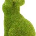 Easter Rabbit Decoration Horticulture Green Flocking Moss Sculpture Decoration Desktop Living Room Garden Easter Gift (Small 2PCS Standing+Sitting)