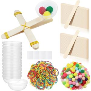 24 Sets Stem DIY Catapult Craft Kit Craft Stick Catapults Kit for Educational and Learning Activities Camp Crafts Supplies (Colorful)