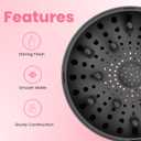 Universal Hair Diffuser Super Sturdy 1.7 Inch to 2.6 Inch for Natural Curly and Wavy Hair, Hair Dryer Attachment (Black Matte)