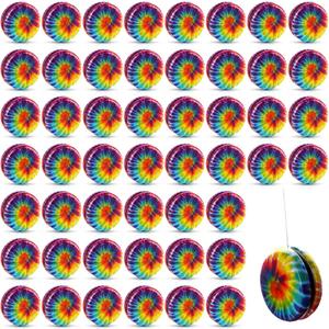 60 Pcs Rainbow Yo Yo Toys Bulk Metal Auto Return Entertaining Beginner Yoyo Toys with String Assorted Yoyos for Kids Yo-yo Party Favors Holiday Goodie Bag Stuffers for Birthday Classroom Prizes