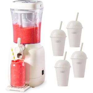 Dash Slushy & Frozen Drink Maker - Slushy Machine for Home, 32 Oz Countertop Frozen Drink Machine & Slushie Maker with Drip-Free Dispensing - Easy-Clean, Includes 4 Cups, Straws & Recipe Guide