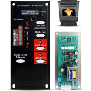 A-E-401 / C-E-401 Control Circuit Board Fit for Breckwell Pellet Stoves 1 RPM Auger Motor Systems, 5-Speed Digital Circuit Board