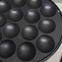 Non Stick Mini Pancakes Maker Machine, Electric Poffertjes Pan with Browning Control, Small Ebelskiver Aebleskiver Pan, Dutch Mini Pancake Maker, with Brush & Forks, 14 Slots, Black