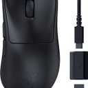 Razer DeathAdder V3 HyperSpeed Wireless Gaming Mouse: 55g Lightweight - USB C Charging - Up to 100 Hr Battery - Advanced 26K Optical Sensor - Gen-3 Optical Switches - 8 Programmable Controls - Black