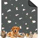 Guinea Pig Cage Liner, 72in x 72in Fast Absorption Washable Bedding Pee Pads for Dogs Puppy Rabbit Small Animal Cage Mat, Leakproof & Non-Slip (Gray)