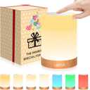 Table Lamp, Touch Sensor Bedside Lamps, Dimmable Warm White & Color Changing RGB Light for Bedroom,Living Room Gift Pack for Mom, Fathers Day and Other Holiday Use (Taller Size)