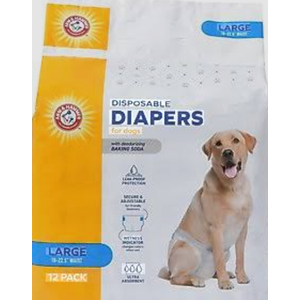 Simple Solution Disposable Dog Diapers Large 18" - 22.5" *Pack of 12 Diapers