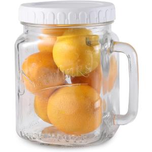 74 oz Wide Mouth Glass Mason Jar with Handle Large Jars for Storage Glass Jar Food Container for Fruit,Grain,Overnight Oats,Candies and Pickle (1 Pack)