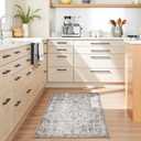 jinchan Kalen Area Rug 2x3 Washable Entryway Rug Door Mat Vintage Indoor Entrance Thin Retro Distressed Floral Print Country Boho Carpet Non Slip Doormat for Bathroom Kitchen Bedroom Blue Multi