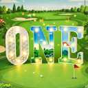 Hole in One Birthday Decorations Golf One Letters Light Birthday Decorations Light up Letters for Centerpieces Table Backdrop 1 Year Old Golf Party Supplies Boy or Girl