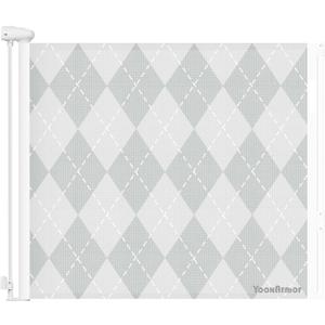 Retractable Baby & Dog Gate | 34" Tall | Extends to 55" Wide | Safety Mesh Gate for Stairs, Indoor/Outdoor, Doorways & Hallways (34" Tall x 55" Wide, Grid Pattern)