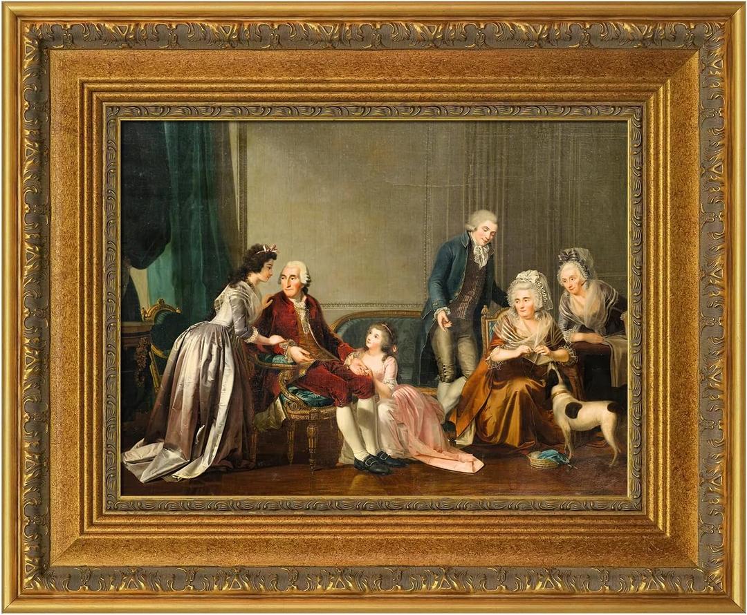 24x36 Vintage Gold Wood Canvas Frame for Rococo Abstract Paintings