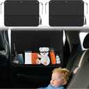 2PCS Rear Car Window Shade for Baby,Foldable Rear Window Shade for Baby in Car with 7PCS Suction Cups,Cars Sun Shades Side Windows with Storage Bag for Blocking Out Sun
