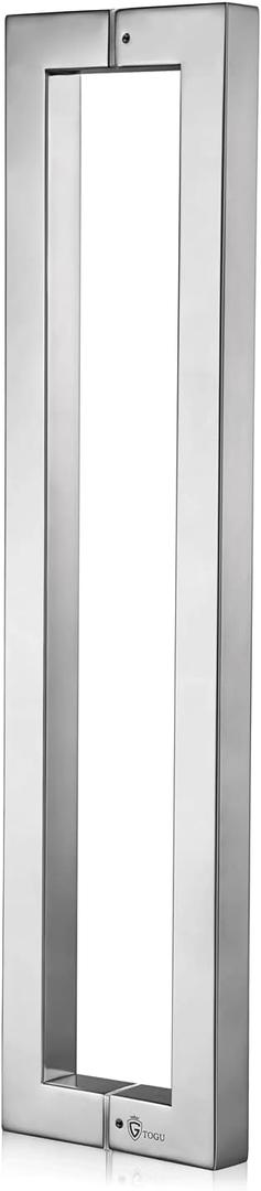TOGU TG-R3030 Heavy Duty Commercial Grade 1800mm/71 inches Square/Rectangle Shape Solid 1.2mm Thick Stainless Steel 304 Push Pull Door Handle, Mirror Chrome/Polished Chrome Finish