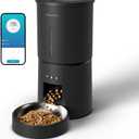 Automatic Cat Feeder,2.4G WiFi Timed Auto Cat Food Dispenser with 10s Voice Recorder,Dual Power Supply,4.2L Auto Cats Feeder(Black, 4.2L WiFi Single Bowl)