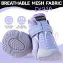 Dog Shoes for Small Dogs, Breathable Puppy Dog Boots & Paw Protectors for Summer Hot Pavement Winter Snow, Dog Booties with Reflective Strips, Anti-Slip Sole for Hardwood Floors (Purple-Size1)
