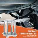 U Bolt Kit for Boat Trailer Axle Leaf Springs, U Bolts 2 inch Wide, for 2x2 Axle - 4 3/4" Long