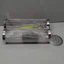 Rolling Grilling Basket, 2 PCS BBQ Grill Basket Stainless Steel Grill Mesh with Grilling Accessories, Portable Outdoor Camping BBQ Grill Nets Cylinder for Fish, Shrimp, Vegetables, Meat