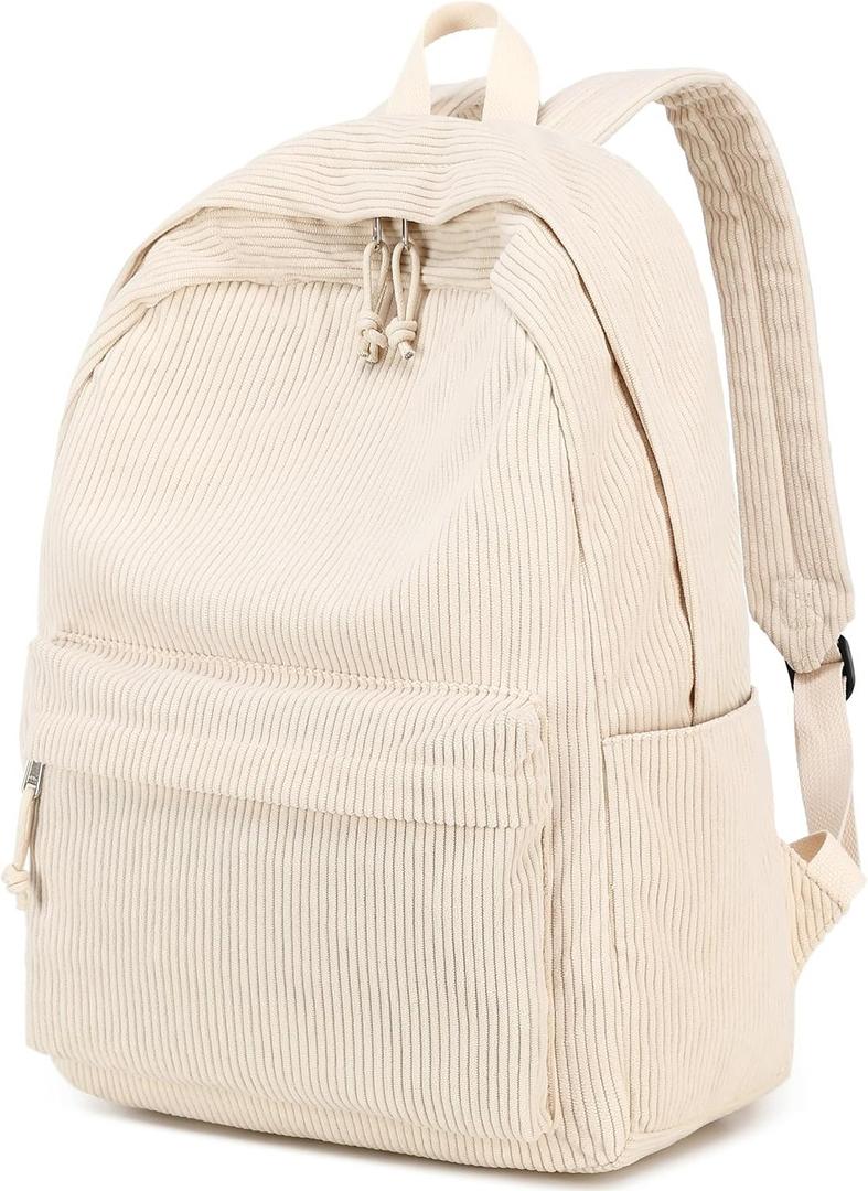 BTOOP School Backpack for Teens Large Corduroy Bookbag Lightweight 15.6 inch Laptop Bag for Girls Women Casual High School College