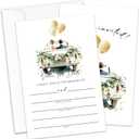 Save the Date Wedding Shower Invitations, Engagement Party Invitations, 25 Bridal Shower Invites With Envelopes, Engagement Party Supplies/HL 009, Pack of 5 