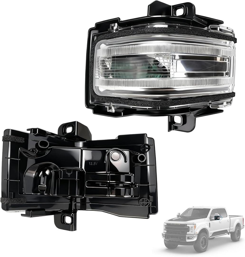 Driver Left Side Door Towing Mirror Turn Signal Light Lamp Indicator Compatible with Ford F-150 F-250 F-350 F-450 F-550 2015-2024 Replaces FL34-13B382-CA