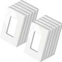 10 Pack BESTTEN Decorator Screwless Outlet Wall Plate, USWP4 Glossy Off White, 1 Gang Switch Cover, H4.69” x W2.91”
