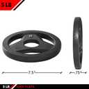 JFIT Olympic 2 Inch Grip Plates and Bumper Plates for Barbell - Single Weights or Sets of 2, 5Lb