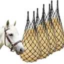 Klmnop 4-Pack Heavy Duty Slow Feed Hay Nets for Horses, 40" Hanging Hay Bags with 1.97" Small Holes, Regulate Feeding for Horse Goat Sheep in Stall Trailer Paddock(Black)