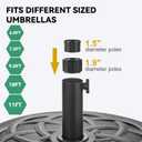 Patio Umbrella Stand - 112 lbs 22" Capacity Fillable Outdoor Umbrella Base Heavy Duty, Water Filled Weight Base for Market Umbrella Holder, Garden, Backyard, Pool, Beach, Round Black