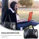 Homoyoyo Waterproof PU Shoulder Bag for Men and Women Large Capacity Commuter Handbag Stylish Computer Bag for Students and Daily Use