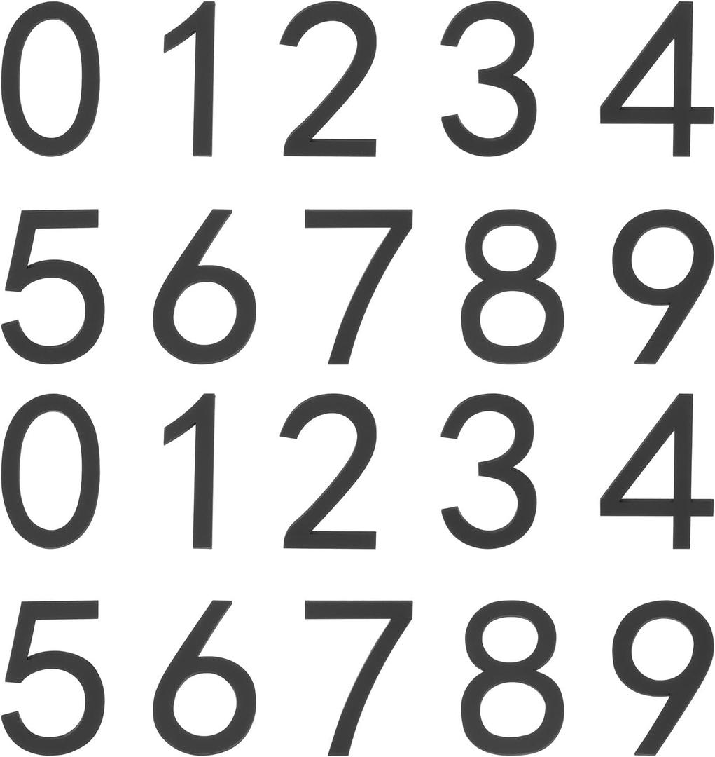 uxcell 20Pcs Self Adhesive Mailbox Numbers, 2.8" Acrylic Door Address Sign Stickers, Raised 3D Effect, for Residence, Apartment, Office Room, Mailbox (Number 0-9, Black)