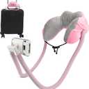 Neck U Pillow Phone Holder, 360 Rotate Gooseneck Phone Stand with Clip, Suitable for 5-8 inches Phones and Tablets (Roseate)