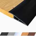 1/2" to 3/5" Height Threshold Ramp - Rubber Threshold, Floor Transition Strip, Wheelchair Ramp, Door Strip, Carpet to Tile Strip (Black, 40 inches)