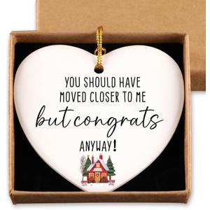 New House Gift Ideas New Apartment House Warming Gifts for Men Women Congratulations New Home Christmas Ceramic Heart Ornament