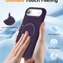 ZHK Liquid Silicone Designed for iPhone Air Case with Magnet Stand, [Precise Camera Lens Protection][Mil-Grade Drop Shockproof][Soft Anti-Scratch Microfiber Lining] Slim Fit Cover, Purple (iPhone Air 6.5 inch)