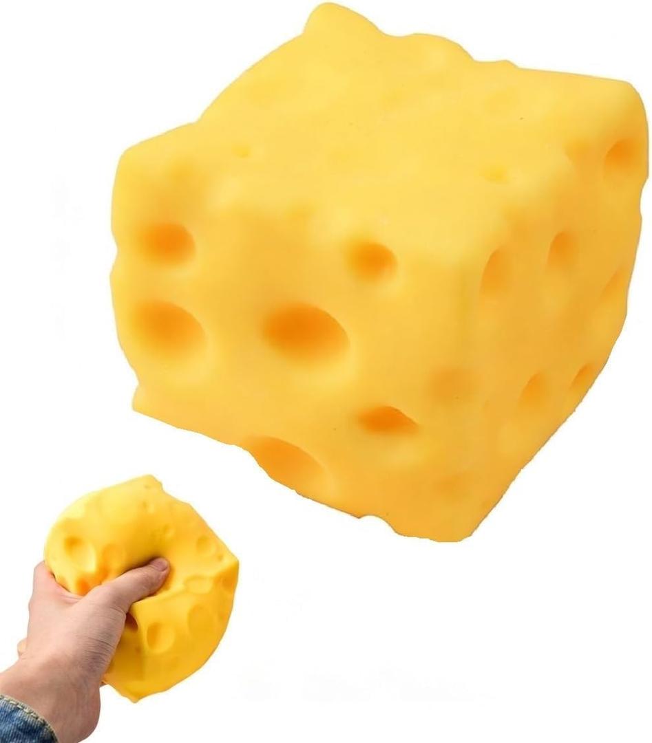 Yellow Cheese Squishy Slow Rising, Squishy Squeeze Cheese Block, Soft Novelty Toy, Stress Balls for Adults Rebounding Sensory Squishys Cheese (2.16in)