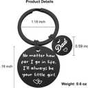 5 x Father's Day Gifts for Dad from Daughter - Dad Birthday Valentine's Day Christmas Gifts, No Matter How Far I Go in Life I'll Always Be Your Little Girl Father Daughter Keychain