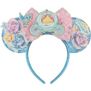 Mouse Ears Headband for Women Princess Mouse Ears Bows Mouse Ear Princess Party Decorations Carriages