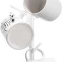 Patelai 14 Inch Acrylic Coffee Mug Tree Coffee Mug Rack Cup Holders for Counter with 6 Hooks Removable Stands(Acrylic,White)