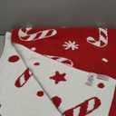 Amlie Home Christmas Knit Throw for Couch, Reversible Soft Cozy Chenille Blanket for Home Decor Gift for Family, 50" x 60", Red Christmas Candy Cane