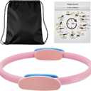 Pilates Ring Fitness Circle 14 Inch Magic Circle for Toning Arms, Thighs, Legs & Core (Workout Guide Included)