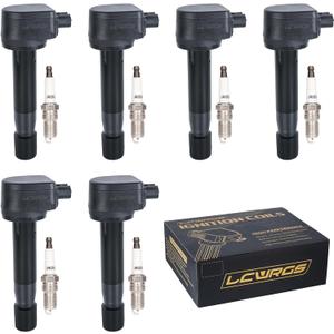 Set of 6 Ignition Coil Packs & Spark Plugs for Honda Odyssey Crosstour Accord Acura RL TL TSX 2008 2009 2010 2011 2012 2013 2014 2015 2016 Coils and Spark Plugs 3.5 3.7 V6 Replaces UF603 97390