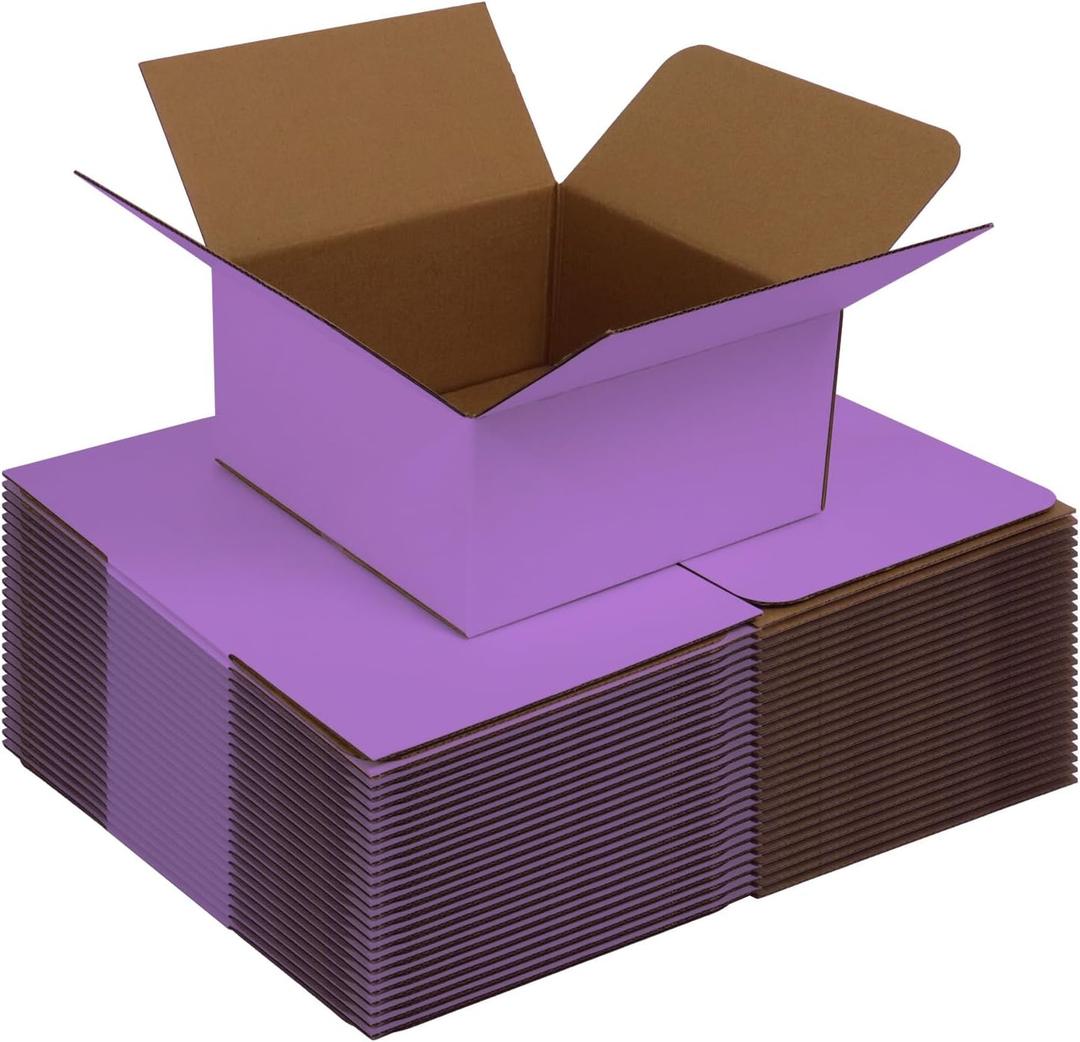 Purple 8x8x4 Shipping Boxes, 30 Pack Small Boxes for Shipping, Small Mailing Cardboard Boxes for Packaging